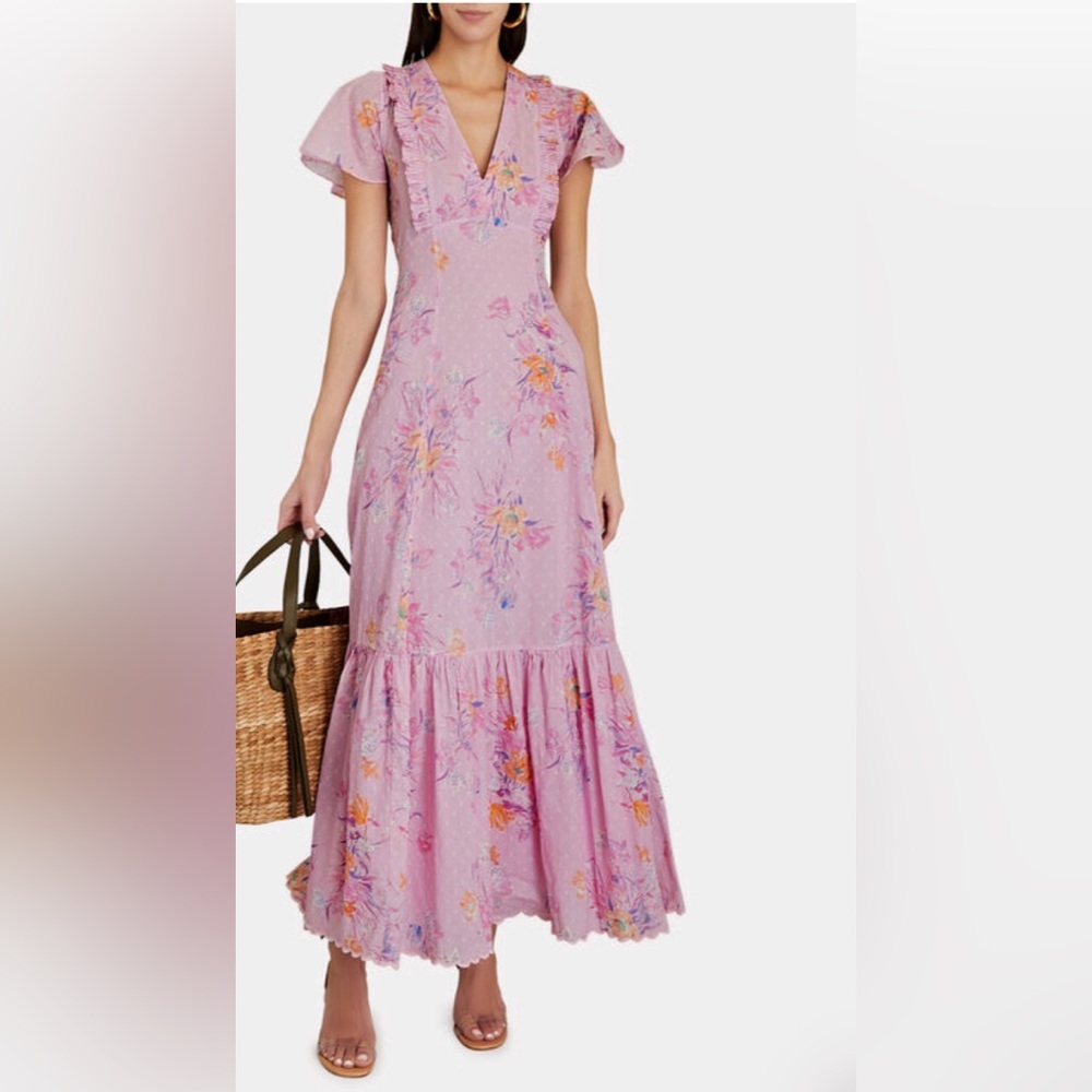 LoveShackFancy NWT Vinnie Maxi Dress in Royal Pink Berry
